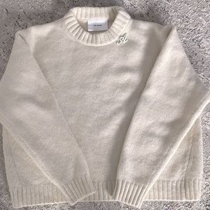 COZY CASHMERE WOOL BLEND ECRU SWEATER